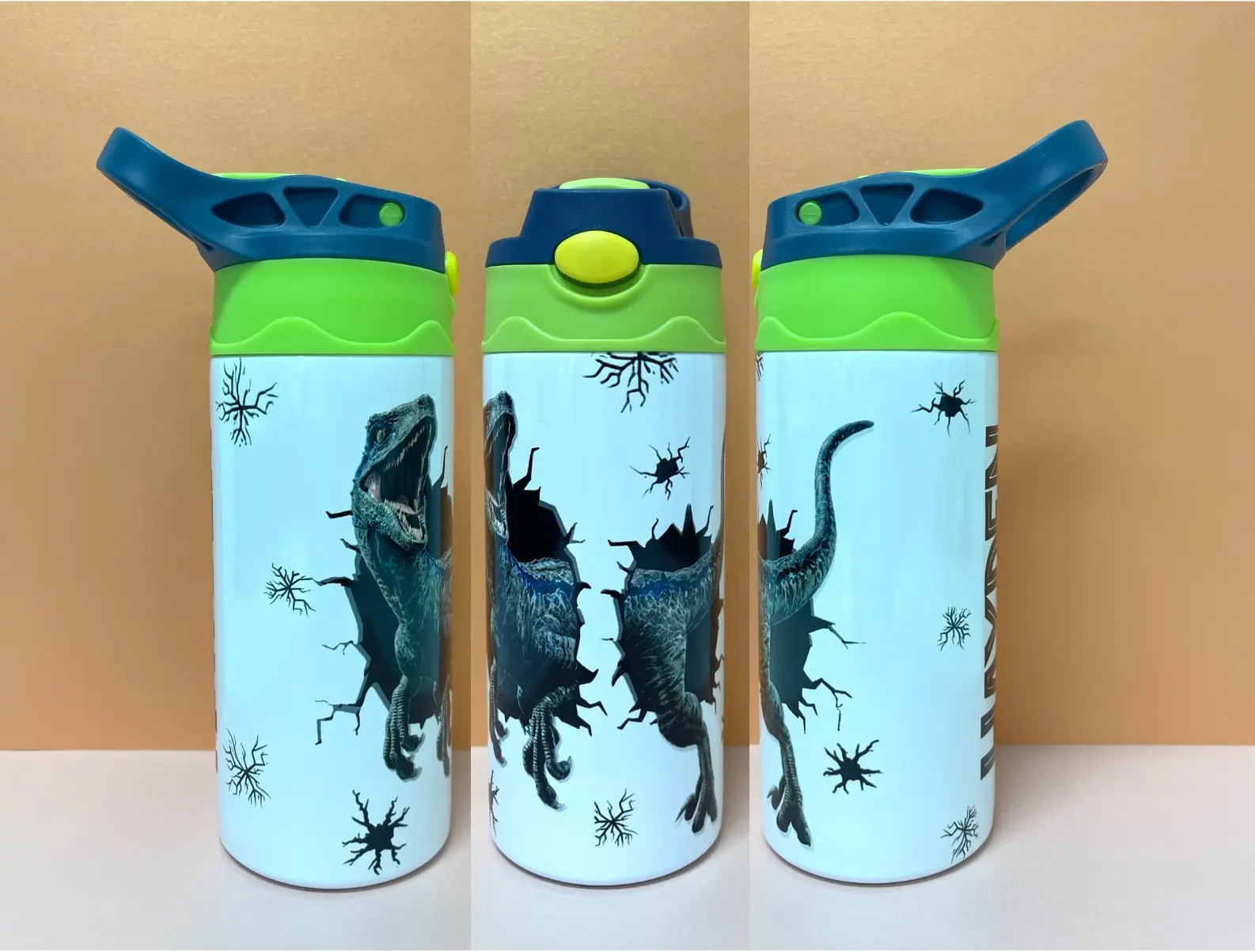 Velociraptor Raptor 12 20oz Kids Water Bottle - Double Wall Insulated Stainless Steel Drinkware - Back to School Bottle - Kids Toddler Cup - Personalized Gift - Birthday Gift - Christmas Gift for Dinosaur Lovers