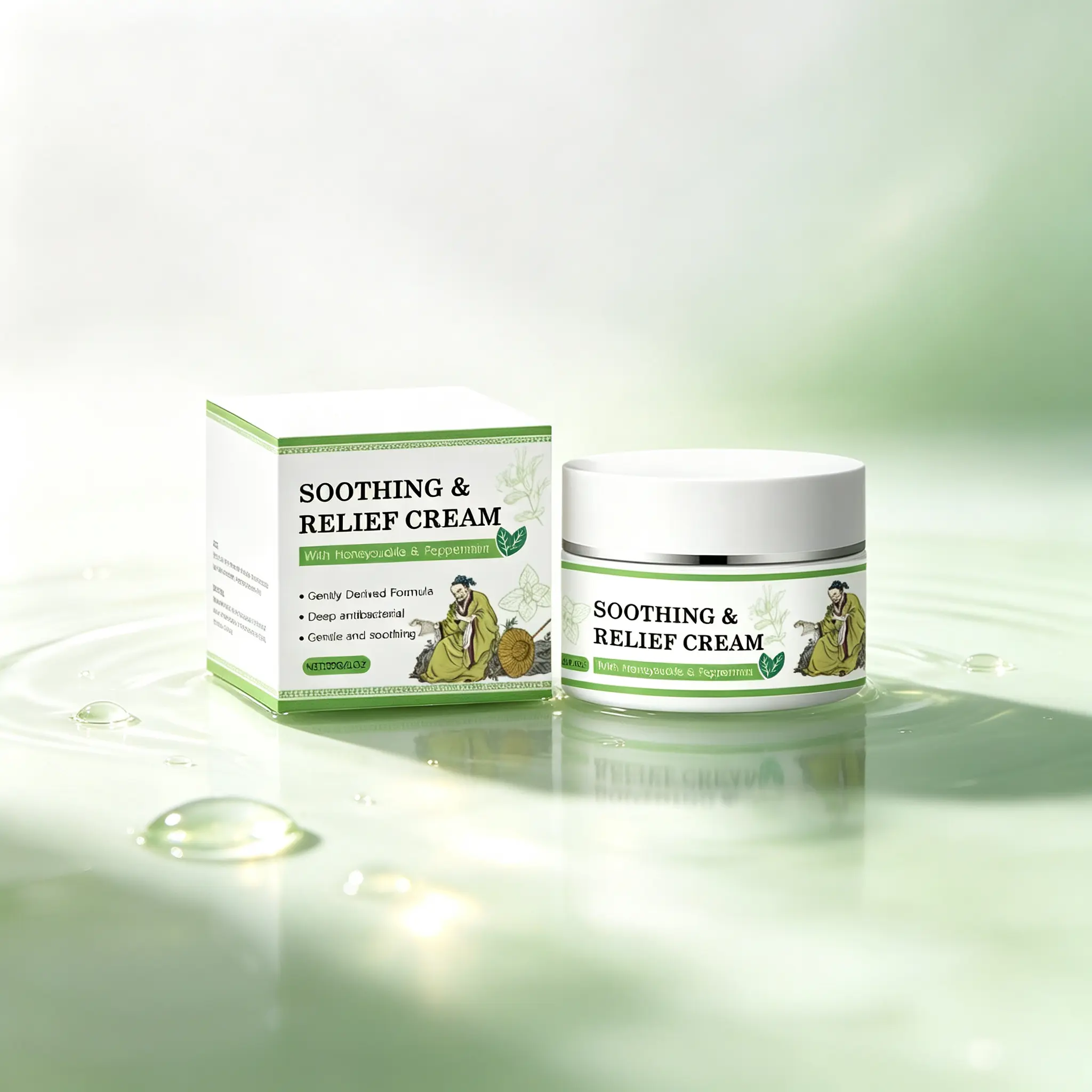 Honeysuckle & Peppermint Soothing Facial Massage Cream (30g Regular Ed.) - Mild, Moisturizing Herbal Aroma Skincare for Evening, Daily Use, Sensitive Skin Relief (Beauty & Personal Care)
