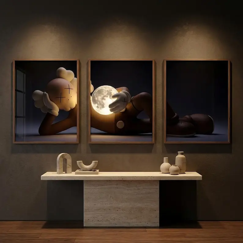 Cozy Moon KAWS Vibes, KAWS Dreamer, KAWS Holding The Moon, KAWS Night Chill, Product without frame