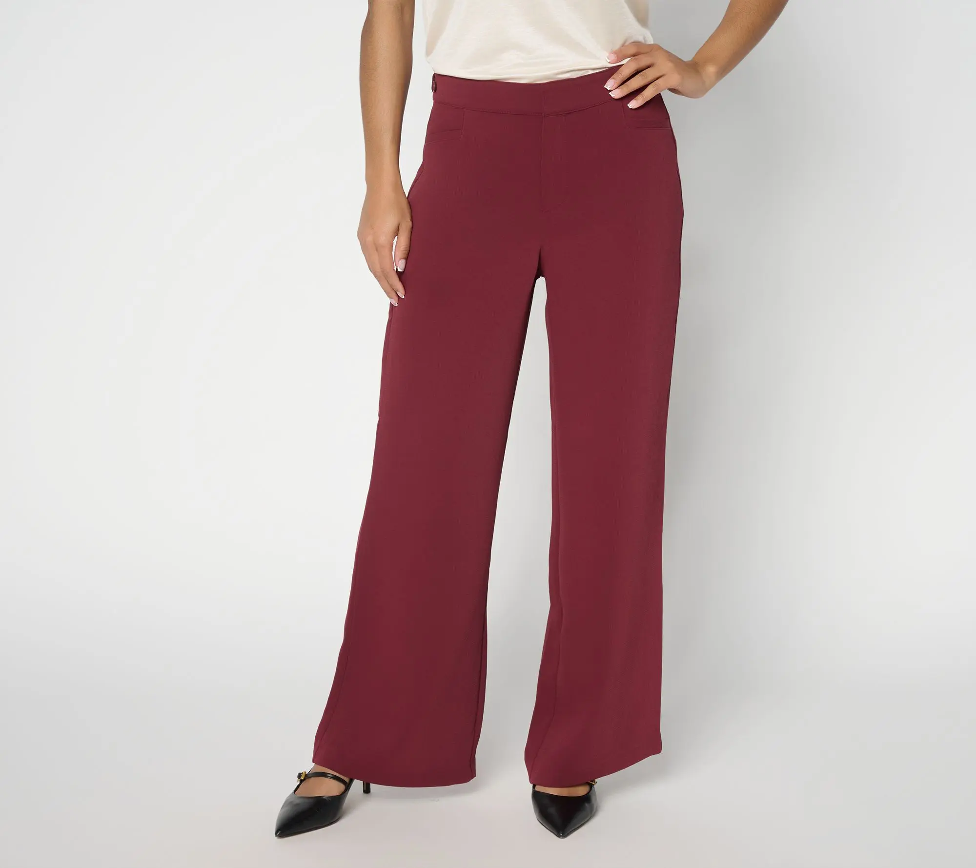 BEAUTIFUL by Lawrence Zarian Petite Pull-On Wide Leg Pant