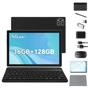 Android Tablet 10 Inch, 2025 Android 13 Tablets, 128GB Storage+16GB RAM (8+8Virtual), Octa-Core Processor, 5G WiFi Tablet, with Keyboard Mouse Case, 13MP+8MP Dual Camera, GPS, Black