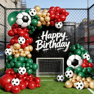 112pcs Soccer Balloon Garland Kit, Football Birthday Party Decor, Perfect for Soccer Fans, Easy Setup Decoration