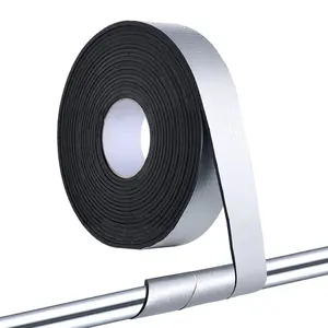 Aluminum Foil Foam Pipe Insulation Wrap, 32.8ft Peel-and-Stick Self-Adhesive Roll, 2-in Freeze-Proof Heat and Cold Resistant for Indoor, Outdoor Use