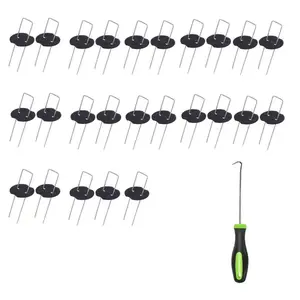 Garden Stakes Staples Kit, Heavy Duty Yard Ground Pin for Weed Barrier Sod Fabric Decorations, Weed Fabric Barrier, Groud Cover, Fence