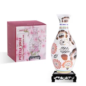 3D Puzzle Vase for Adults & Kids – 160-Piece Buildable Flower Vase, Functional Plastic Puzzle Decor, Unique Gift for Women, Teens & DIY Lovers