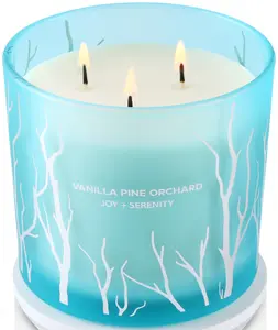 Giftaway Vanilla Pine Orchard 3-Wick Candle - Long Lasting Soy Scented Candle for Men and Women, Relaxing Fragrance for Home, Calming Aromatherapy Candle with Cotton Wicks, Unisex Candle Gift for New Home, Cozy Candle Scented