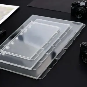 Acrylic Divider Pages for Office, A7/a5/a6 PVC 6-Hole Binder Index Tabs, Durable Reusable Transparent Inserts, 6 Sheets Handbook Separators