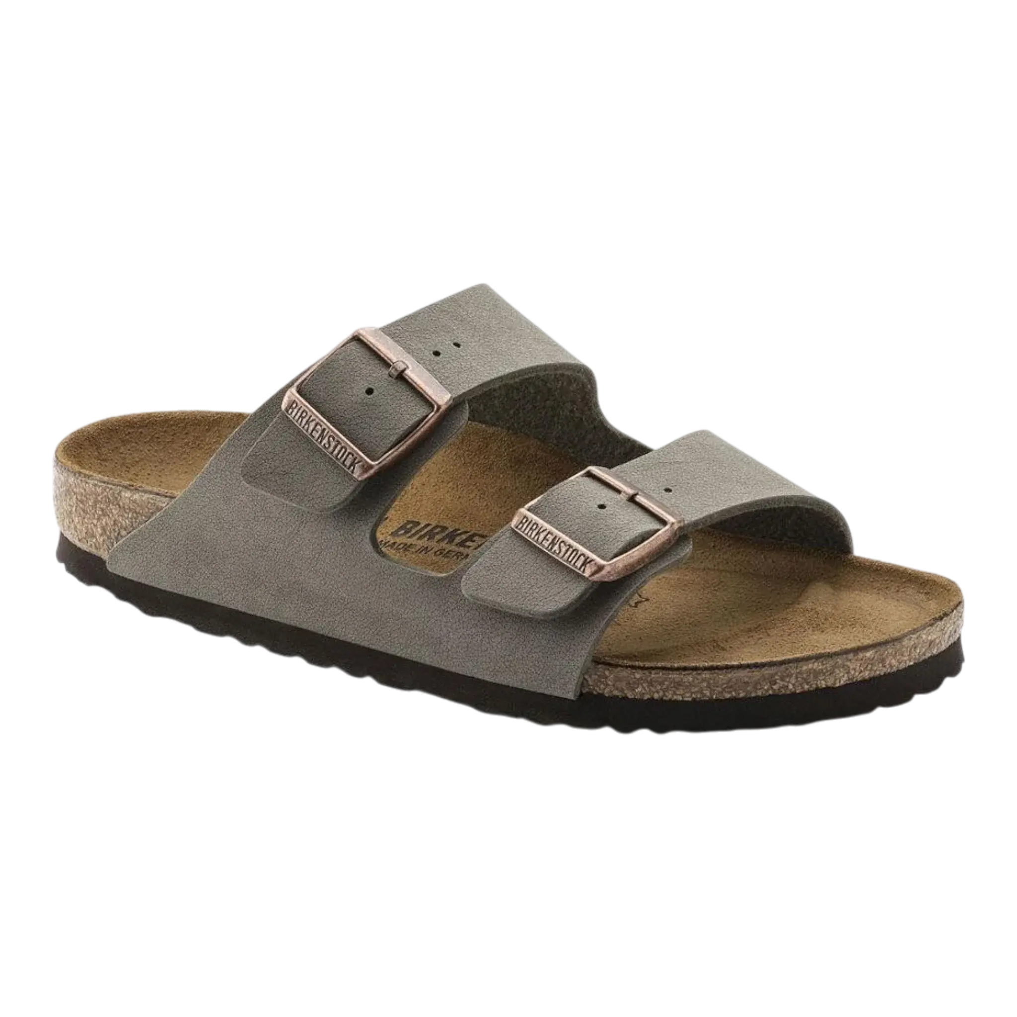 Birkenstock Arizona Sandal in Stone Birkibuc | Two-Strap Birkenstock Arizona Sandal in Stone Birkibuc | Two-Strap