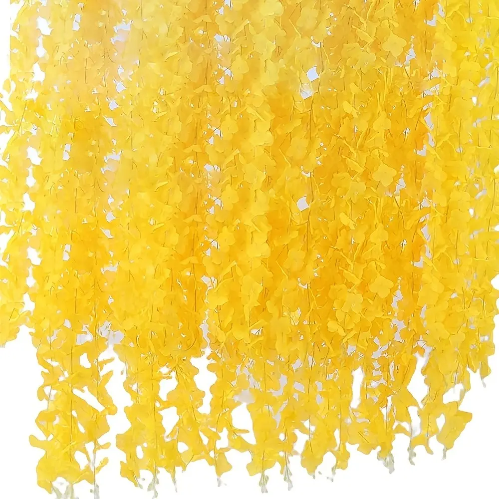 10pcs Wisteria Flower Vines Garland, 1.64ft Artificial Flower Strings, Fake Hanging Flowers, Wedding Garden Decor, Hanging Decoration, Valentines Day, Easter, Faux Floral Garland