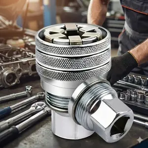 Adjustable Universal Socket Wrench Adapter Set 10-19mm, Slip-Resistant Durable Anti-Rust Tools for Car Maintenance Home DIY, Precision Mechanics Repair Hand Tool Kit.