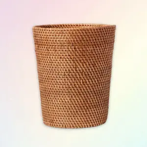 Rattan Wastebasket Light Brown - Bathroom Office Trash Can, Threshold
