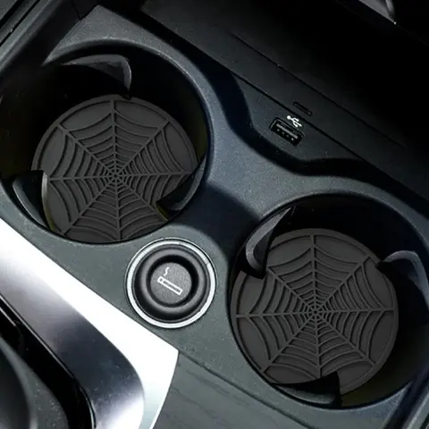 Creative Spider Web Design Car Cup Holder Coaster, Multipurpose Anti-slip Practical Car Cup Holder Pad, Universal Car Interior Decoration Accessories, Car Accessory, Thoughtful Gift