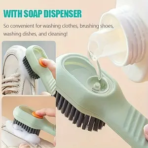 Multi-Functional Liquid Dispensing Shoe Brush, Home Use Press-Out Liquid Cleaning Tool, Soft Bristles Clothes Cleaner, Versatile Cleaning Brush