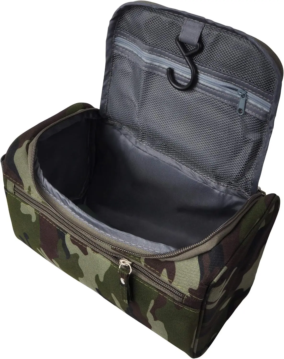 Mens Toiletry Bag Wash Travel Small Shaving Dop Kit Shower Bathroom Ditty Hygiene Bag Camo Dark Green