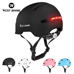 WEST BIKING Rear Taillight Helmet Safe Skateboard & Bicycle Riding Helmet with Visible Warning Tail Light
