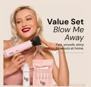L'ANGE HAIR - Blow Me Away Value Set - Le Styliste Luxury Salon Hair Dryer (Lightweight, Batteryless, Frizz-Free, Luxury Look), Glass Thermal Blowout Primer, Alligator Clips for Fast-Drying Blonde Locks, Hair Dryer Kit