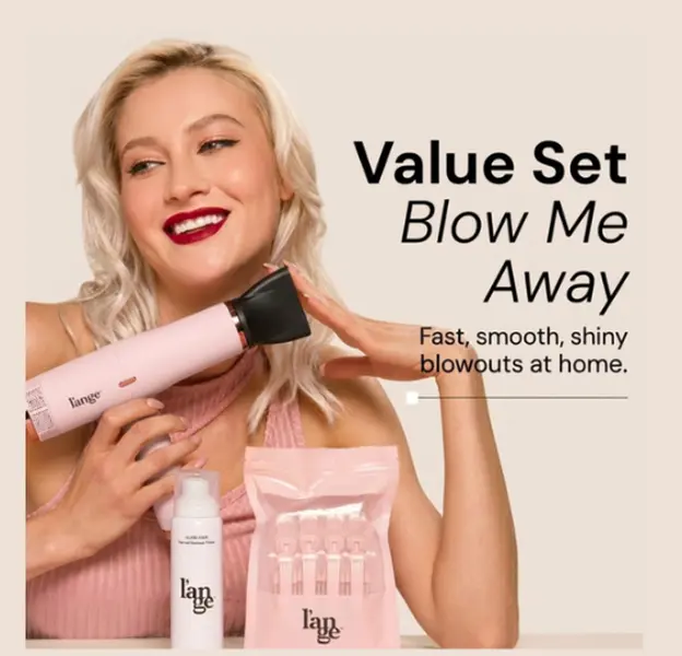 L'ANGE HAIR - Blow Me Away Value Set - Le Styliste Luxury Salon Hair Dryer (Lightweight, Batteryless, Frizz-Free, Luxury Look), Glass Thermal Blowout Primer, Alligator Clips for Fast-Drying Blonde Locks, Hair Dryer Kit