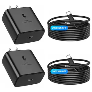 Type-C Charger, 30w USB-C PD Fast Charge Quick Charge Adapter, Includes 3.3ft/6.6ft Type-C Cable, Compatible with iPhone 15 Series & Galaxy S23 Ultra