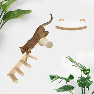 Cat Wall Mounted Furniture Floating Shelf With Cat Scratching Post Climbing Perches Hammock Wall Steps For Sleeping Playing Rest Kitten Home