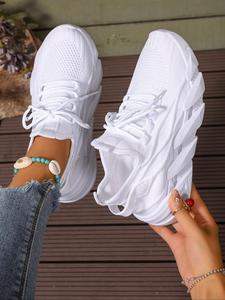 women's fashionable lace up low top sneakers, 2025 new style casual comfortable breathable sports running shoes, workout sneakers for summer