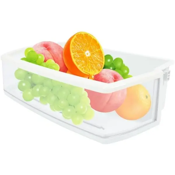 HECASA AAP73631503 Refrigerator Door Shelf Bin - Refrigerator Storage Replacement for LG, Kenmore, Sears Freezer Doors, Clear+White