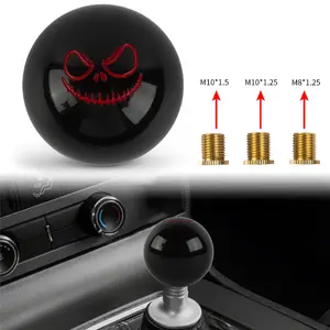 BRAND NEW JDM Ghost Smile Face Ball Black Manual Gear Stick Shift Knob Shifter Universal M8 M10 M12