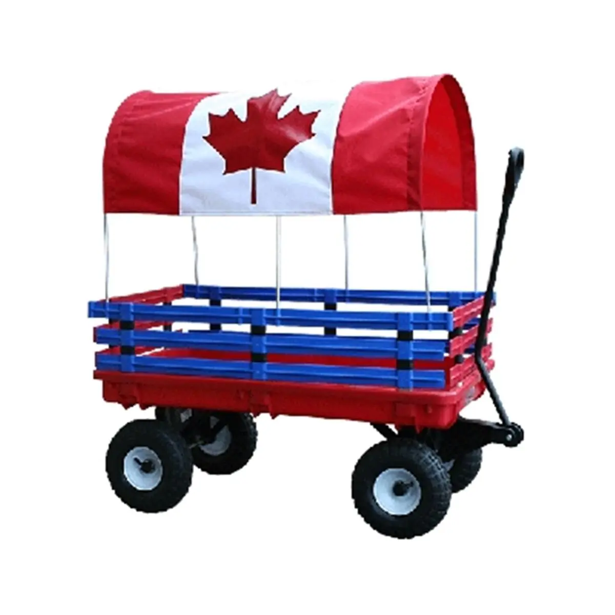 Millside Industries  20 in. x 38 in. Plastic Deck Wagon with 4 in. x 10 in. Tires - Red