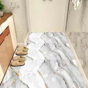 Marble Pattern Self Adhesive Floor Sticker, 20pcs Waterproof Floor Sticker, Decorative Sticker for Home Bathroom Kitchen, Marble Tile Stickers, Ornaments