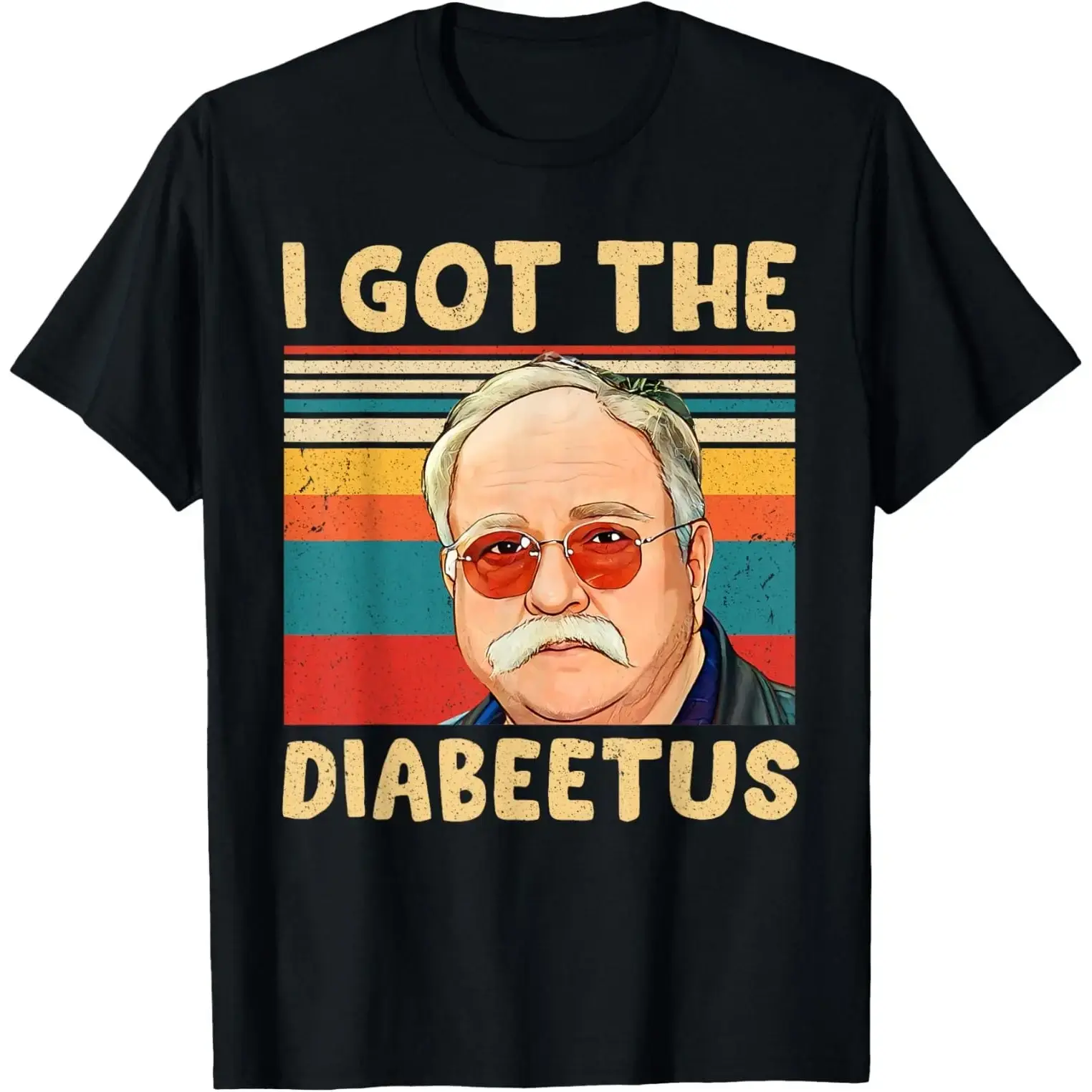 Men's Soft Cotton Fabric Streetwear Short-Sleeve Breathable Casual Retro "I Got The Diabeetus" Funny Pancreas Diabetes Unisex T-Shirt