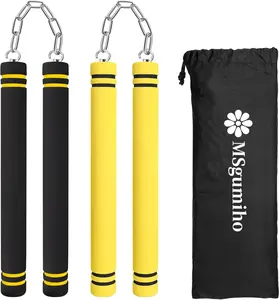 Nunchucks Safe Foam Rubber Training Nunchucks Nunchakus with Steel Chain for Kids Adults & Beginners Practice and Training