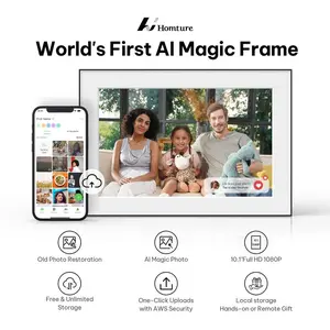 Homture Magic Frame AI Photo Frame World's First Smart Photo Frame for Old Photo Restoration 10.1 Full HD 1080P Cloud Storage Instant Family Sharing Christmas Gift - Home Decoration
