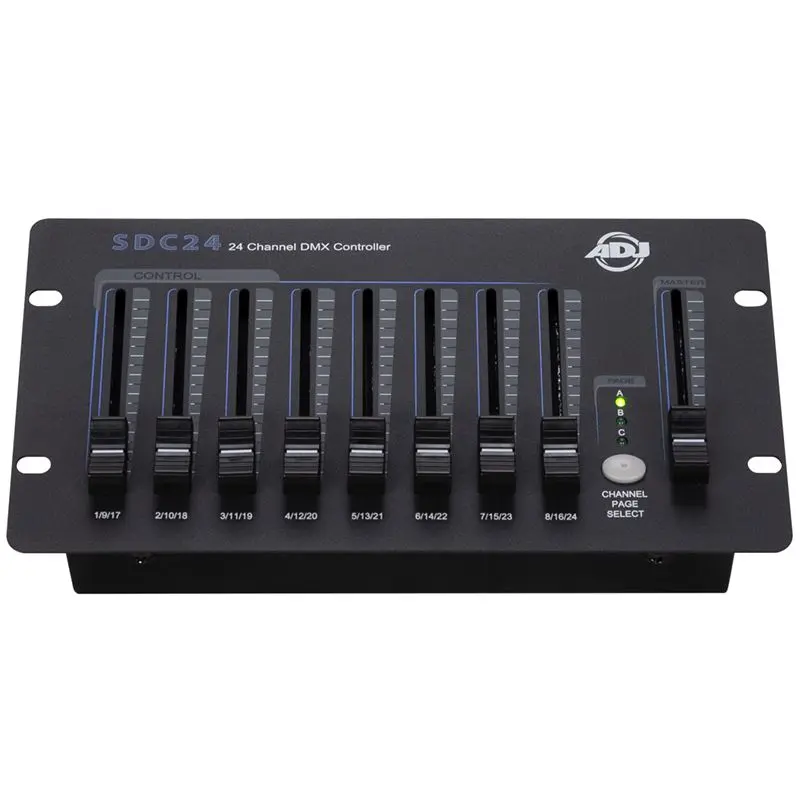 ADJ SDC024 SDC24 24-Channel DMX Controller - Compact Portable Lighting Accessory with 3-Pin 5-Pin DMX Wired Digital Communication Network, 12VDC Compatibility with Batteries