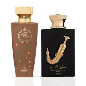 Pista Kunafa by Risala & Ishq Al Shuyukh Gold by Lattafa - Eau de Parfum Sprays 100ml (3.4 oz) (Bundle)