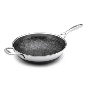 Livwell DiamondClad 12" Stainless Steel Nonstick Wok Pan