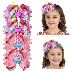 2 pairs 4.3 inch JoyBowie lollipop gradient hair clips, cute baby girl hair clips, bow hair clips, exquisite girl hair clips,hair bows pink,baby accessories, New Year's gifts  #Summervibes