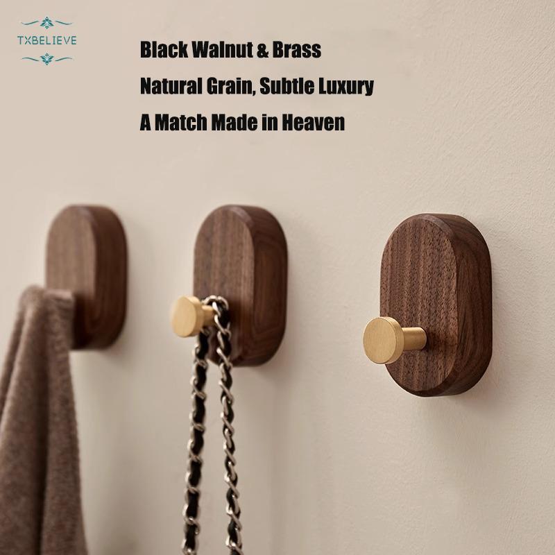 Wall-Mounted Coat Rack Wooden Coat Hook Entrance Wall Coat Hook, Wooden Hook Bedroom Coat Rack Wall Coat Rack with Hooks