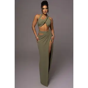 Olive New Age Two Piece Skirt Set