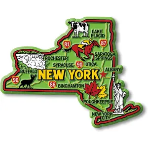 New York Colorful State Magnet by Classic Magnets, 4" x 3.1"