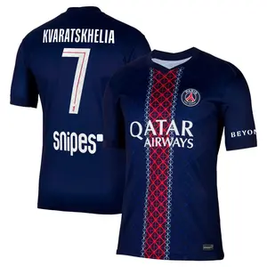 Unisex Soccer Paris Saint Germain Team #7Kvaratskhelia Champions League Playoffs 2026 Home On Field Jersey - Red