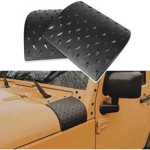 Black Hood Cowl Body Armor Outer Cowl Cover Corner Guards For 2007-2018 Jeep Wrangler JK,JKU Accessories-Pair