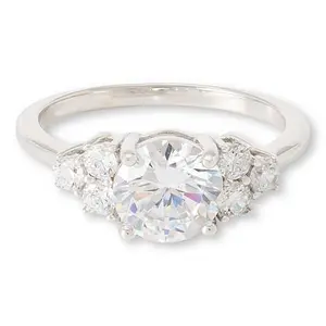 Radiance by Absolute™ Classic Stone CZ Sterling Silver Ring