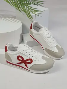 Women's Bow Sneakers New Arrival 2026 Casual Versatile Unique Design Chunky Casual Sneakers Low Top Sneaker Thick Sole Shoes Comfortable All-Season Footwear