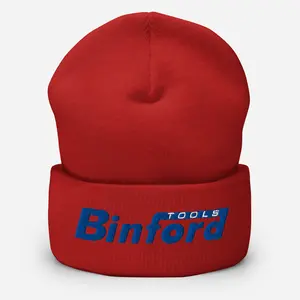 Binford Tool Time Cuffed Beanie 90s Throwback 100% Turbo Acrylic Hypoallergenic Unisex Style 12 Inch Length Hand Washable