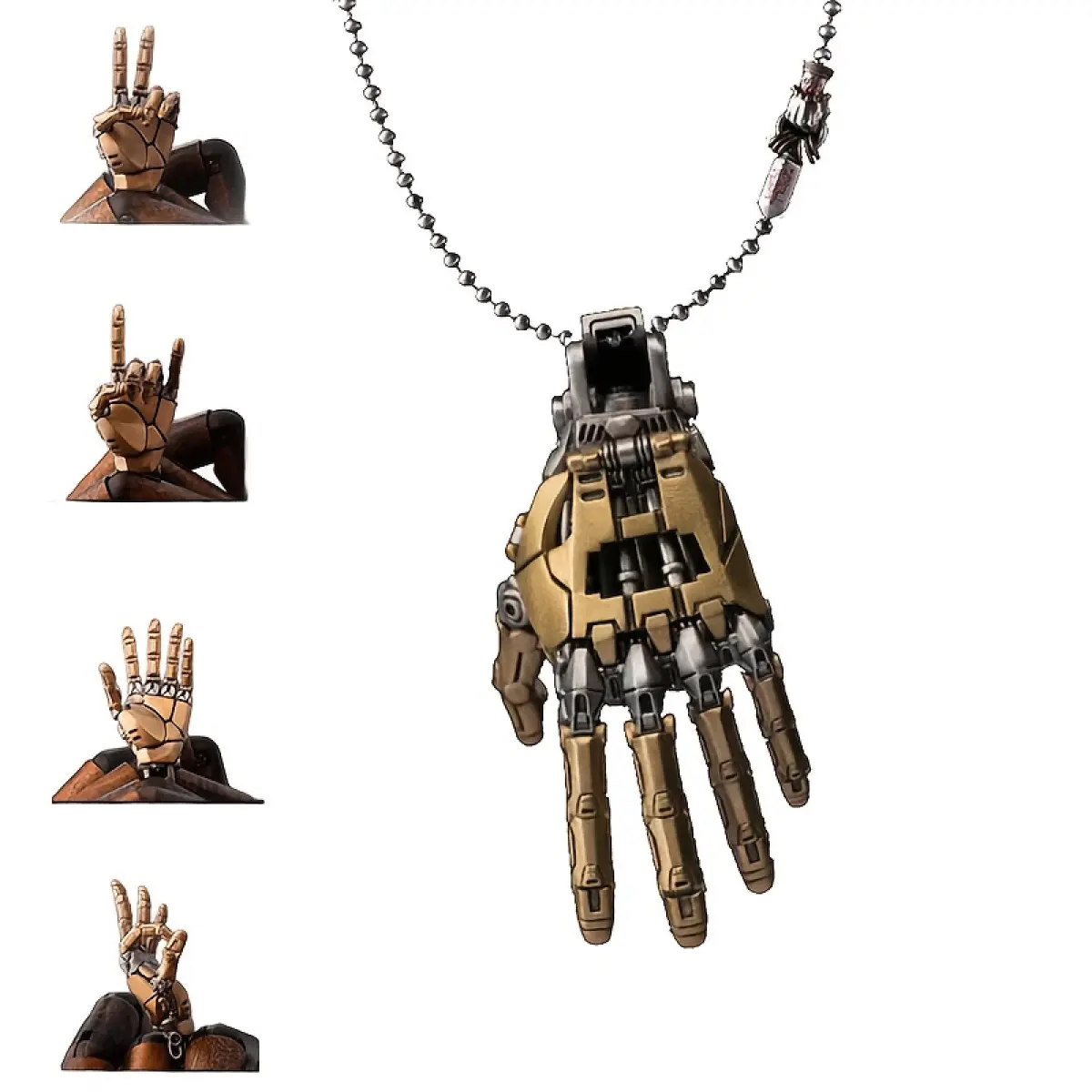 1pc Mechanical Bionic Hand Pendant, Movable Finger Joints Robot Hand Charm Jewelry, Steampunk Necklace Pendant, Punk Lover Gift, for Men Women, Gothic Fashion Accessory, Bionic Design, Industrial Style, Unique Jewelry Piece, Movable Joints, Statement