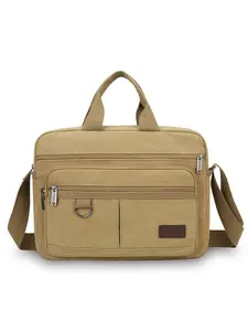 Men's Large Capacity Canvas Crossbody Bag, Casual Single Shoulder Travel Backpack, Commuter Satchel for Men, Durable Fabric Handbag, Zipper Crossbody Bag