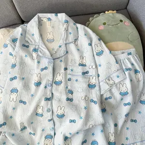 Cartoon Casual Miffy Rabbit Pajamas New Creative High-Value Cute Short-Sleeve Short Pants Home Comfortable Soft Set for Girls