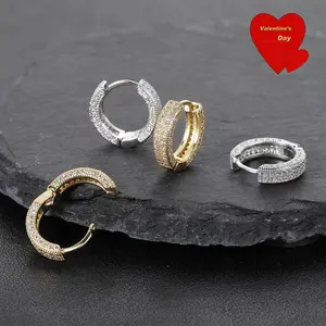 Titanium Hip Hop Earrings Unisex Diamond-Encrusted Studs Lightweight & Durable Titanium Jewelry for Women & Men
