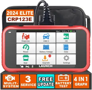 LAUNCH CRP123E OBD2 Scanner Car Diagnostic Scan Tool Check Engine Fault Code Reader with Oil Reset, SAS Reset, Throttle Adaptation, Battery Test, Auto VIN