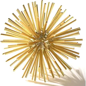 Sphere Decor, Metal  Starburst Tabletop Sculpture Decor, Modern Metal Starburst Centerpiece, Spike Ball Decoration for  Decor