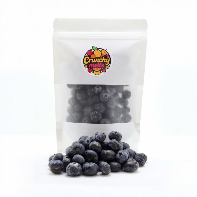 Crunchy Melts Freeze Dried Blueberries - Snack, 100% Natural Blueberries Fruit Crunchy Bite